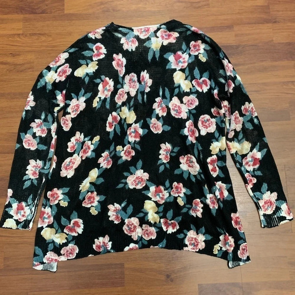 Show me your MuMu Mellow Bonfire Sweater Black Floral Boho Tunic - Picture 13 of 14